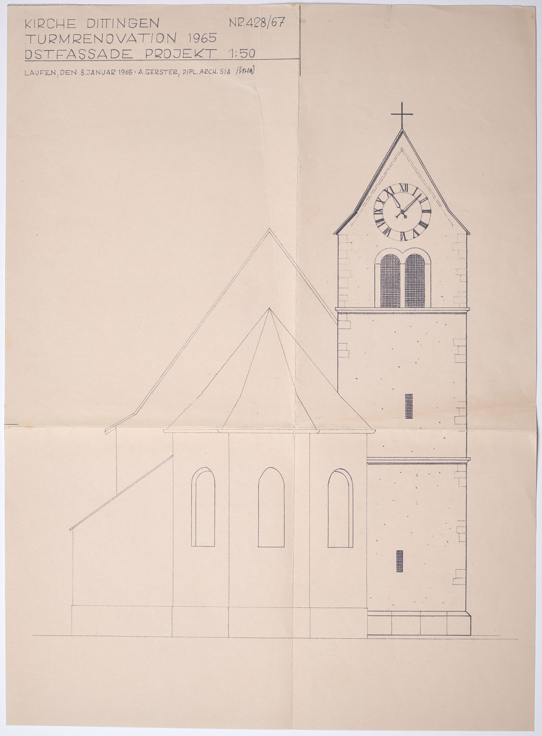 St. Nikolaus. Umbauplan von Alban Gerster
